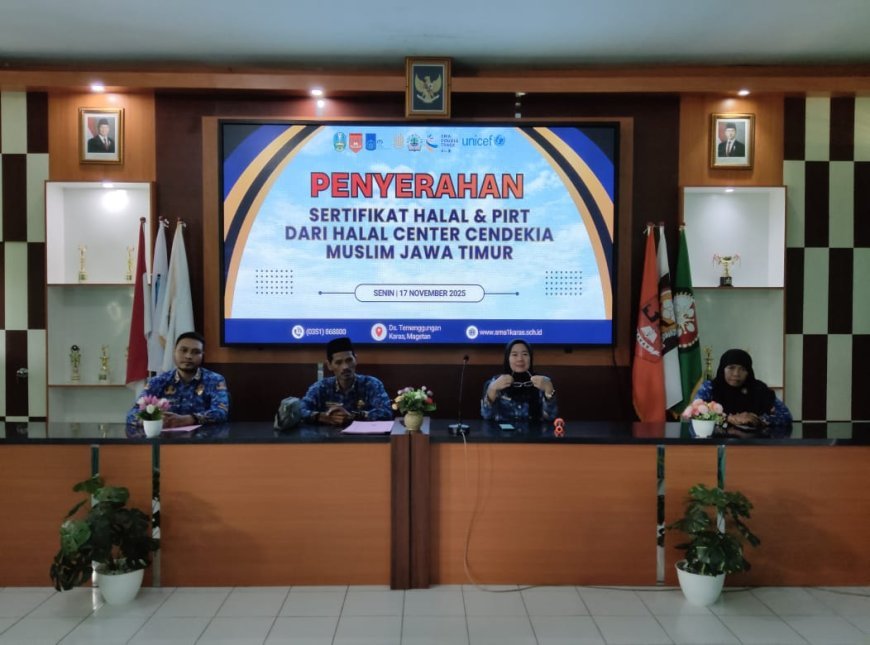 HCCM Jawa Timur dan SMA Negeri 1 Karas Magetan Gelar Penyerahan Sertifikat Halal & PIRT Sekaligus Penandatanganan MoU