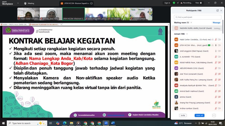 Halal Center Cendekia Muslim : Pelatihan Pendamping Proses Produk Halal Batch 77